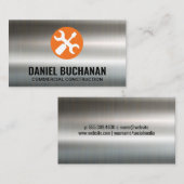 Carte De Visite Pilote de clé et de vis | Arrière - plan métalliqu (Devant / Derrière)