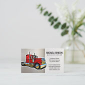 Carte De Visite Pilote de collier bleu graphique à semi-camionnett (Debout devant)