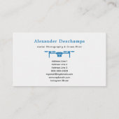 Carte De Visite Pilote de drone et photographie aérienne (Dos)