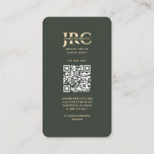 Carte De Visite Pilote de drone moderne Gold Monogramme vert (Dos)