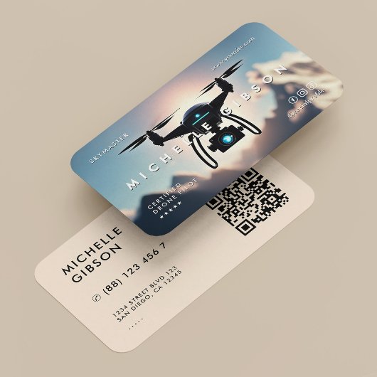 Carte De Visite Pilote de drone professionnel UAV Moderne