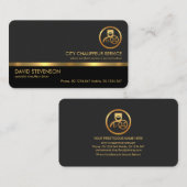 Carte De Visite Pilote de ligne Gold de calques gris professionnel (Devant / Derrière)