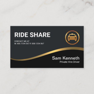 Carte De Visite Pilote de partage Black Exely Gold Wave