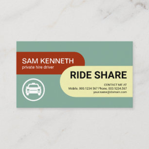 Carte De Visite Pilote De Partage De Ride De Colonnes Rondes Simpl