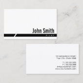 Carte De Visite Pilote de rayure/carte de visite noirs d'aviateur (Devant / Derrière)