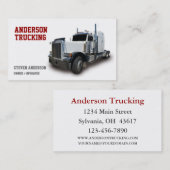 Carte De Visite Pilote de semi-camion blanc (Devant / Derrière)