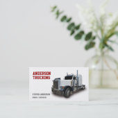Carte De Visite Pilote de semi-camion blanc (Debout devant)
