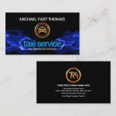 Carte De Visite Pilote de taxi rapide Blue Electric Lightning (Devant / Derrière)