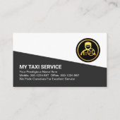 Carte De Visite Pilote de taxi triangle gris professionnel (Dos)