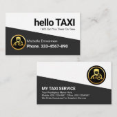 Carte De Visite Pilote de taxi triangle gris professionnel (Devant / Derrière)