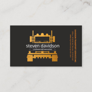 Carte De Visite Pilote de transport professionnel Gold Semi Truck