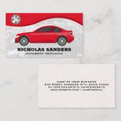 Carte De Visite Pilote de vis et clé | Voiture rouge (Devant / Derrière)
