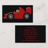 Carte De Visite Pilote de voiture Red Racing (Devant / Derrière)