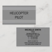 Carte de visite pilote d'hélicoptère (Devant / Derrière)