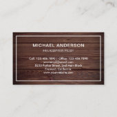 Carte De Visite Pilote d'hélicoptère Rustic Wood (Dos)