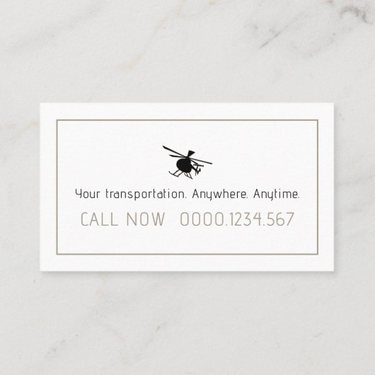 Carte De Visite Pilote d'hélicoptère | Transport (Dos)