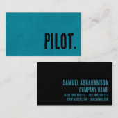 Carte De Visite Pilote en cuir Premier Blue Faux (Devant / Derrière)