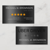 Carte De Visite Pilote minimal en argent gris métallique (Devant / Derrière)