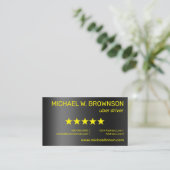 Carte De Visite Pilote minimal moderne gris métallique (Debout devant)