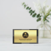 Carte De Visite Pilote monochrome Elegant Gold Layer Grey (Debout devant)