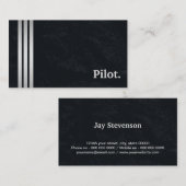 Carte De Visite Pilote noir et argent professionnel (Devant / Derrière)
