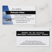 Carte De Visite Pilote privé (Devant / Derrière)