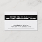 Carte De Visite Pilote privé (Dos)