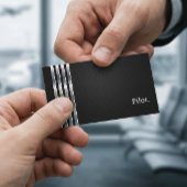 Carte De Visite Pilote professionnel Black Silver
