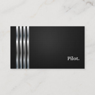 Carte De Visite Pilote professionnel Black Silver