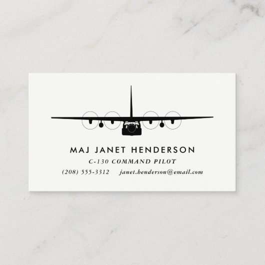 Carte De Visite Pilote professionnel C-130 Hercules (Devant)