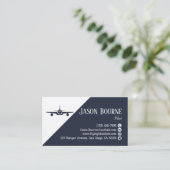 Carte De Visite Pilote professionnel compagnie aérienne bleu (Debout devant)