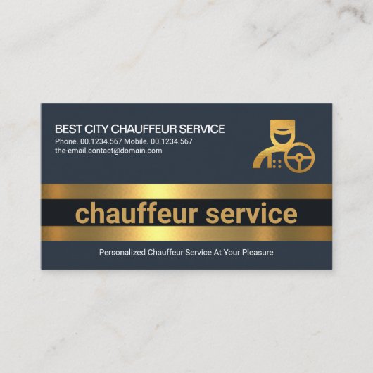 Carte De Visite Pilote professionnel des calques de ligne d'or en  (Devant)