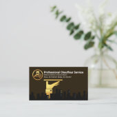 Carte De Visite Pilote Silhouette de plaque de service Gold Waiter (Debout devant)