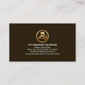 Carte De Visite Pilote Silhouette de plaque de service Gold Waiter (Dos)