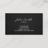 Carte De Visite Pilote simple Monogramme/Carte de visite d'avion (Dos)