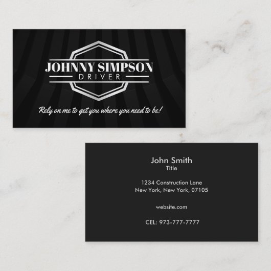 Carte De Visite Pilote Taxi Business Cards (Devant / Derrière)