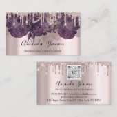 Carte De Visite Pilotes de Parties scintillant Rose violet Logo Pl (Devant / Derrière)