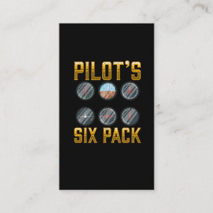 Carte De Visite Pilotes Six Pack Humour de vol Avion d'entraîneme