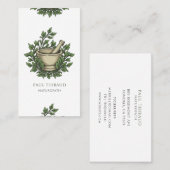 Carte De Visite Pilule de mortier d'aquarelle naturelle (Devant / Derrière)