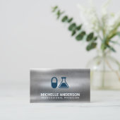 Carte De Visite Pilule et bécher | Logo pharmaceutique | Métal (Debout devant)