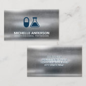 Carte De Visite Pilule et bécher | Logo pharmaceutique | Métal (Devant / Derrière)