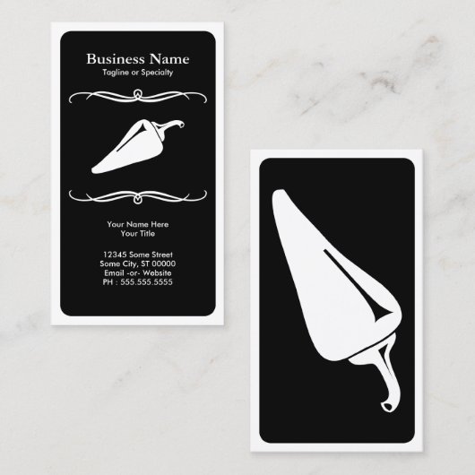 Carte De Visite piment mod : noir et blanc (Devant / Derrière)