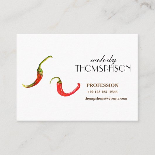 Carte De Visite Piments chauds  (Devant)