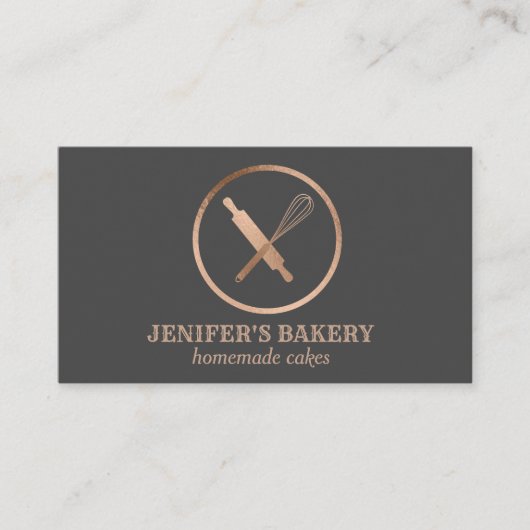 Carte De Visite pin à rouler rose moderne whisky chef boulangerie (Devant)