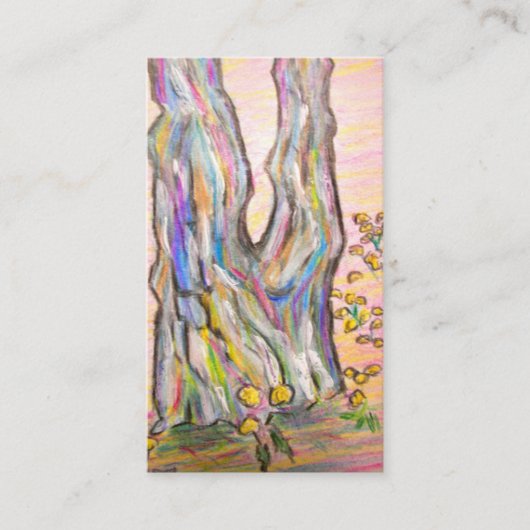 Carte De Visite Pin avec des pissenlits (Devant)