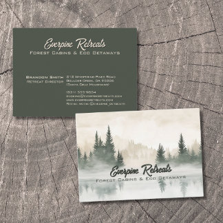 Carte De Visite Pin rustique aquarelle nature paysage