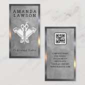 Carte De Visite Pince à cheveux et ciseaux | Barre (Devant / Derrière)