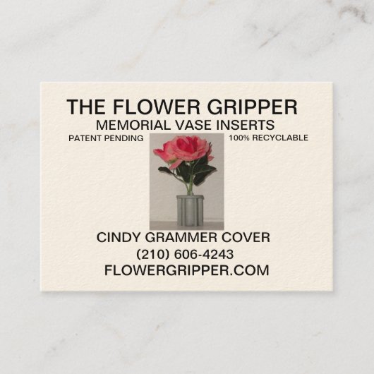 Carte De Visite Pince de fleur remise à la côte de retour (Devant)