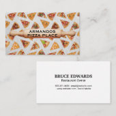 Carte De Visite Pinceau à rouleaux en bois | Pizza Slices (Devant / Derrière)