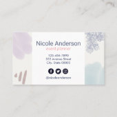 Carte De Visite Pinceau Abstrait Cute Pastel (Dos)